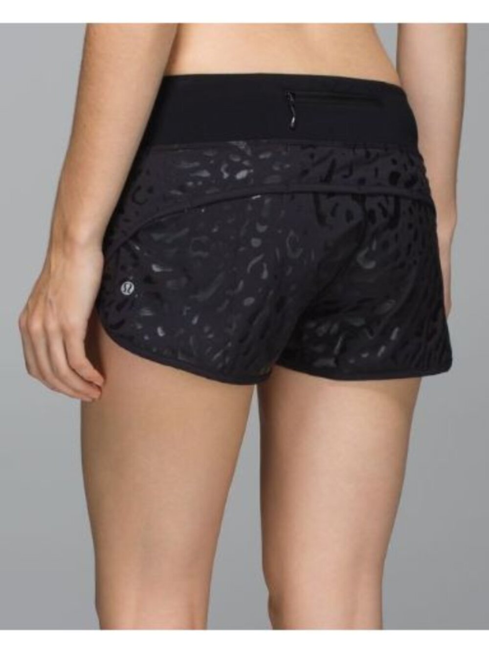 Lululemon Speed Short Leopard Print Womens Size 4 Black Lined Running Workout